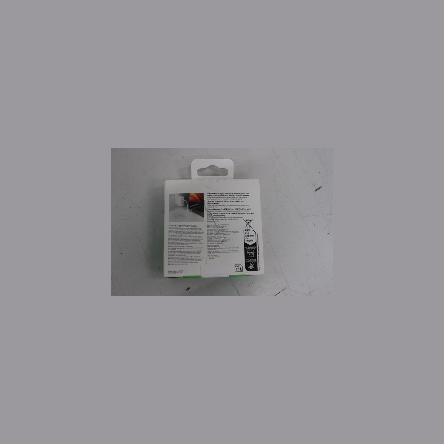Belkin 240W USB-C to USB-C Cable (2 m) - White |   Belkin | DAMAGED PACKAGING