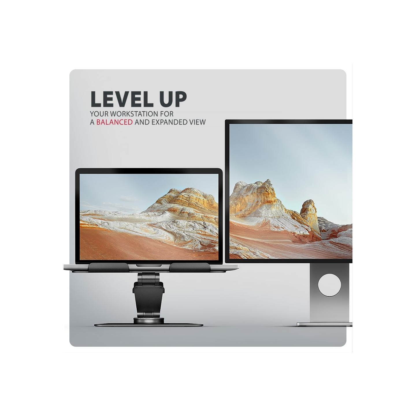 Axagon STND-LRB Aluminum stand with 360 rotation for laptops 10-17.3. Adjustable height and angle. Black.