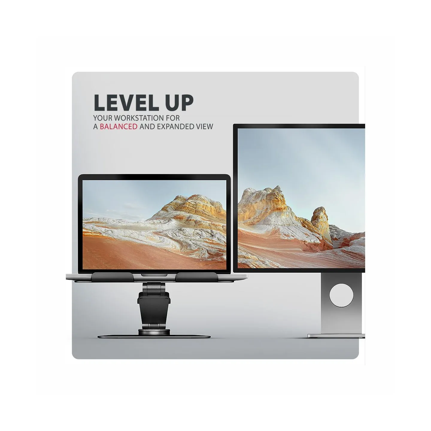 Axagon STND-LRB Aluminum stand with 360 rotation for laptops 10-17.3. Adjustable height and angle. Black.