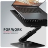 Axagon STND-LRB Aluminum stand with 360 rotation for laptops 10-17.3. Adjustable height and angle. Black.