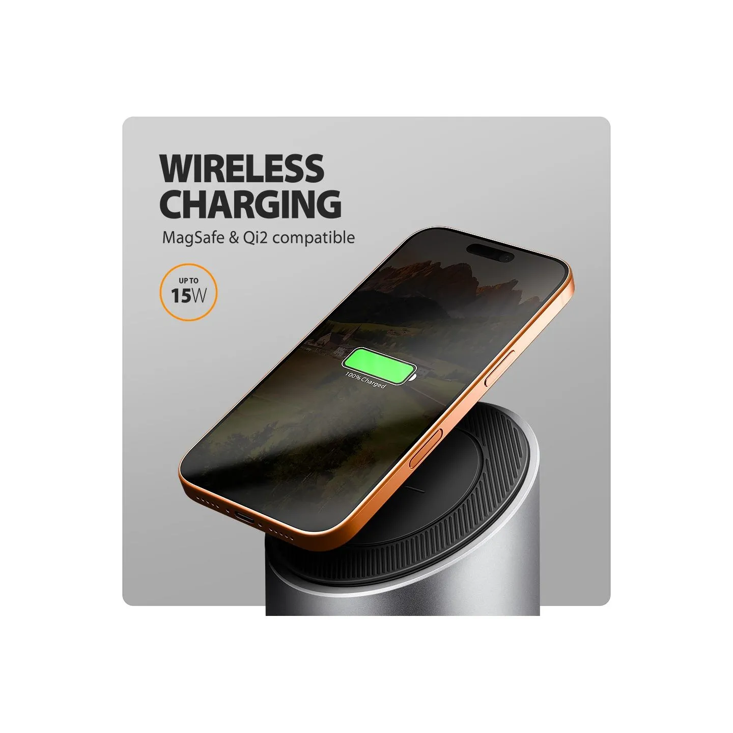 Axagon MC-WL9 USB-C 10Gbps Wireless Charging 9in1 hub