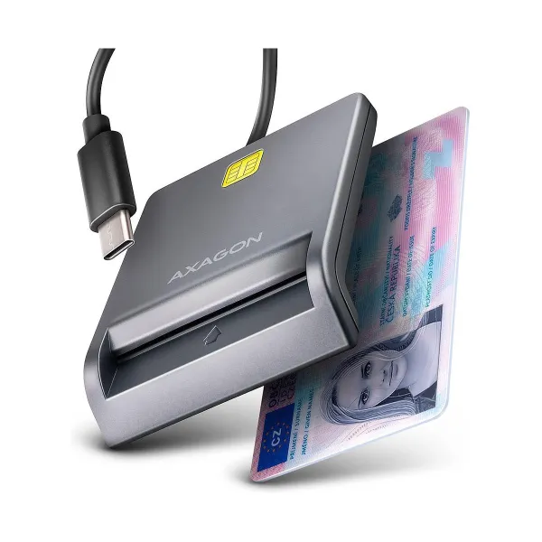 Axagon CRE-SM3TC USB-C Smart card/ID card FlatReader, 1.2m cable