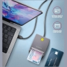 Axagon CRE-SM3TC USB-C Smart card/ID card FlatReader, 1.2m cable