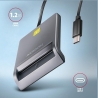 Axagon CRE-SM3TC USB-C Smart card/ID card FlatReader, 1.2m cable