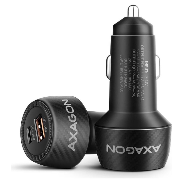 Axagon PWC-PQ48 PD3.0 & QC4+2xOUTPUTS car charger 48W