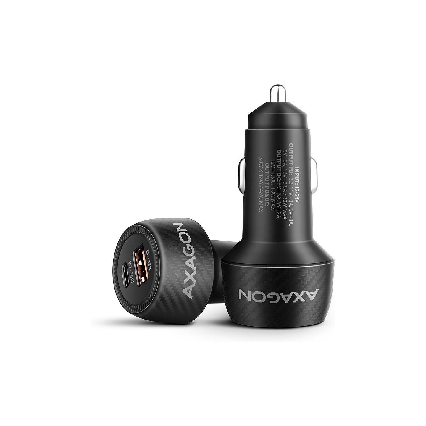 Axagon PWC-PQ48 PD3.0 & QC4+2xOUTPUTS car charger 48W