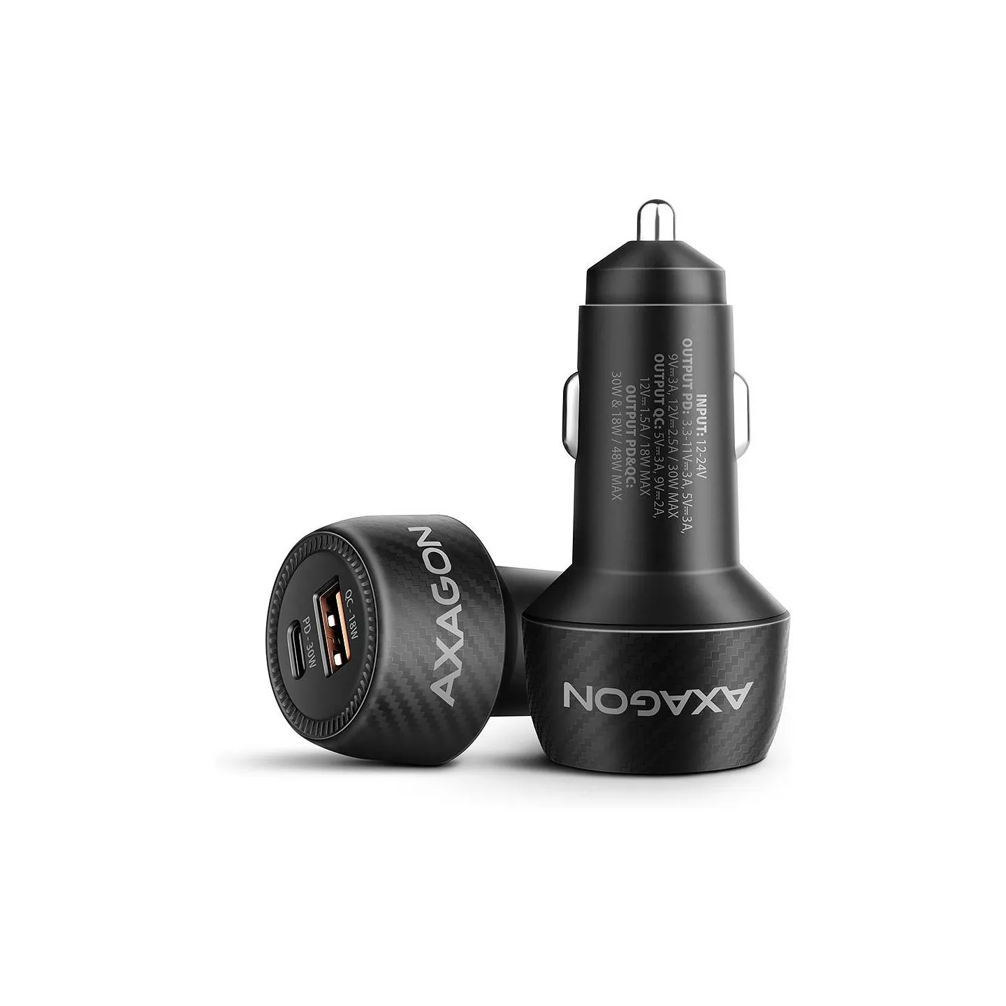 Axagon PWC-PQ48 PD3.0 & QC4+2xOUTPUTS car charger 48W