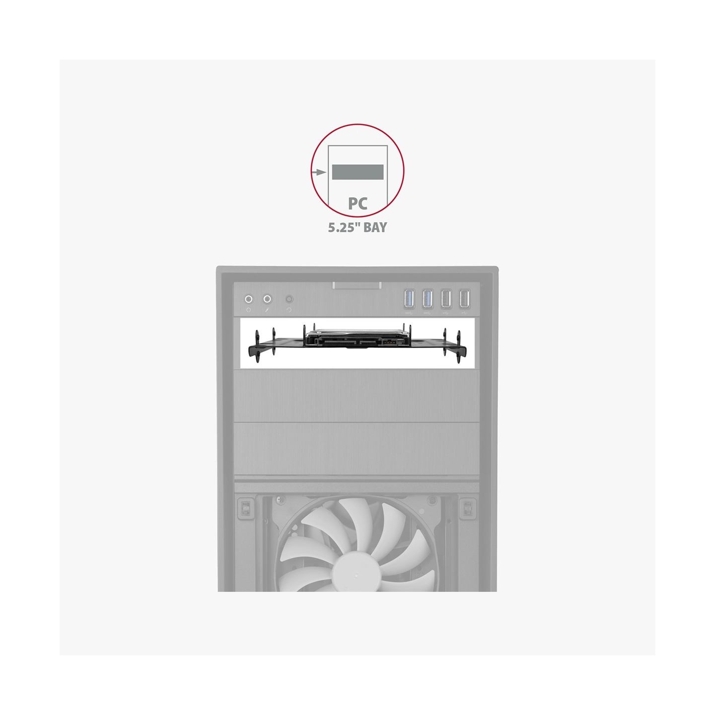 Axagon RHD-435 Reduction for 4x 2.5" HDD (2x 2.5" HDD/SSD & 1x 3.5" HDD) into 5.25" position, black