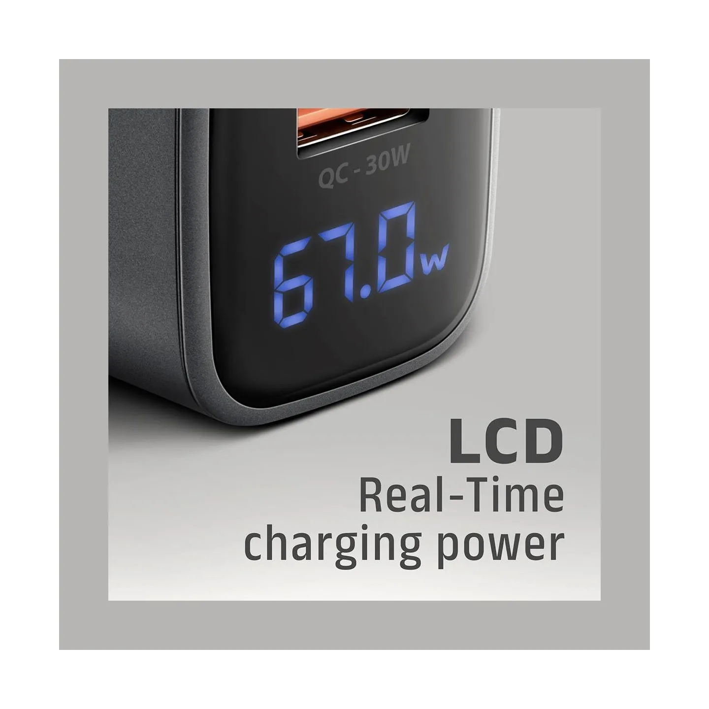 Axagon ACU-PQ67D PD&QC 67W wal l charger LED display