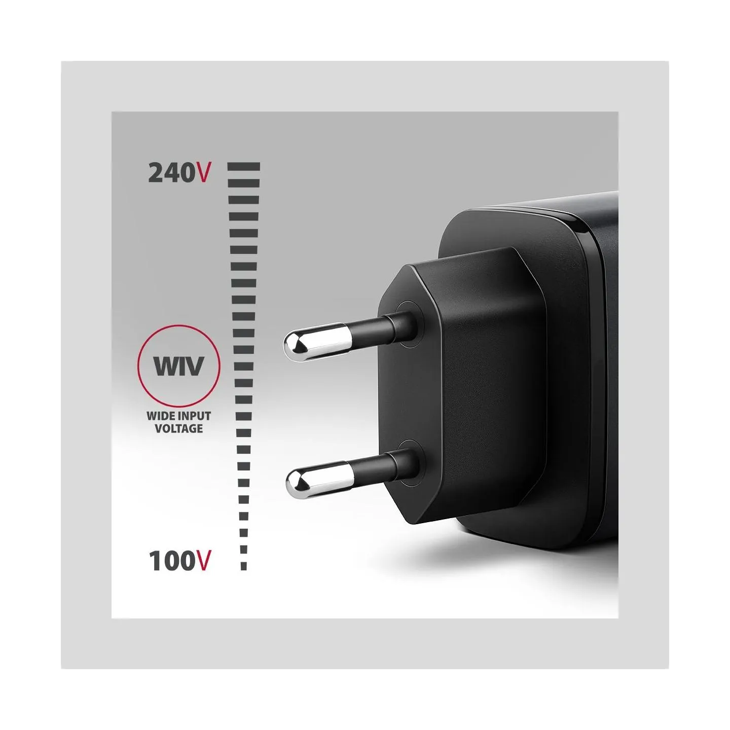 Axagon ACU-PQ67D PD&QC 67W wal l charger LED display