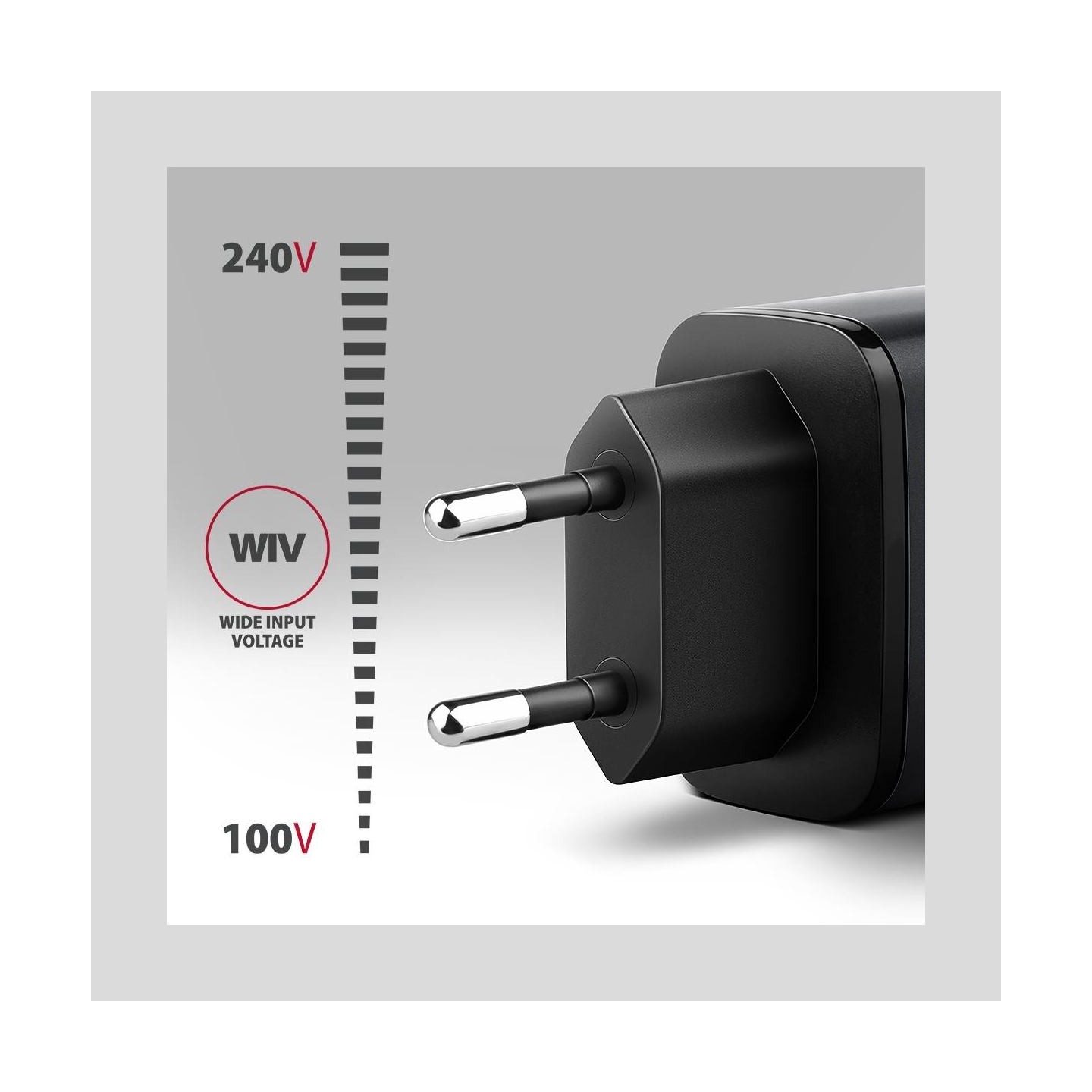 Axagon ACU-PQ67D PD3.0 & QC4+2xOUTPUTS, LCD display, wall charger 67W