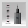 Axagon ACU-PQ67D PD3.0 & QC4+2xOUTPUTS, LCD display, wall charger 67W