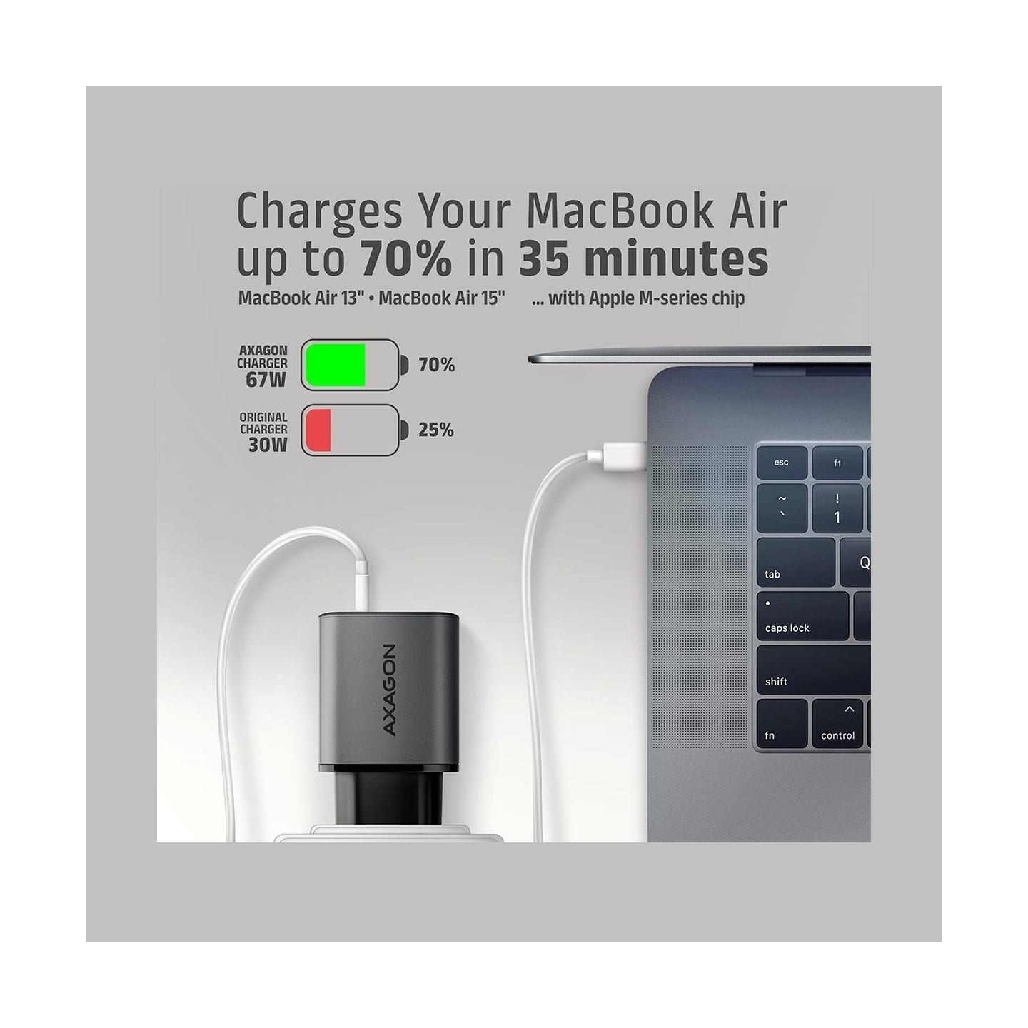 Axagon ACU-PQ67D PD3.0 & QC4+2xOUTPUTS, LCD display, wall charger 67W