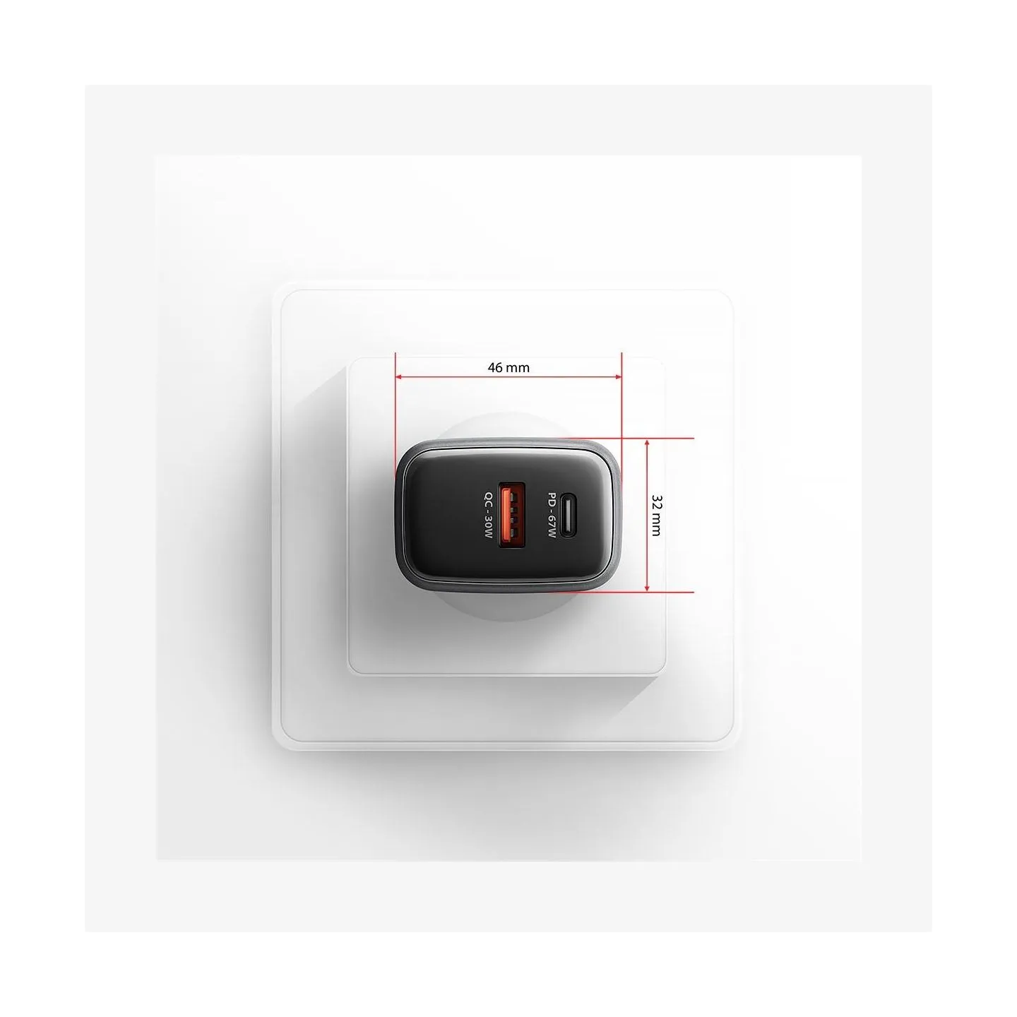 Axagon ACU-PQ67D PD&QC 67W wal l charger LED display