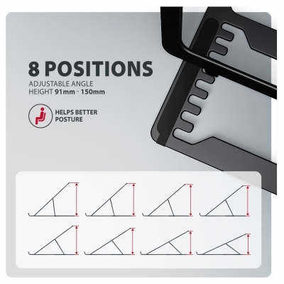 Axagon STND-LAB ALU stand for laptops 10-17 8 positio