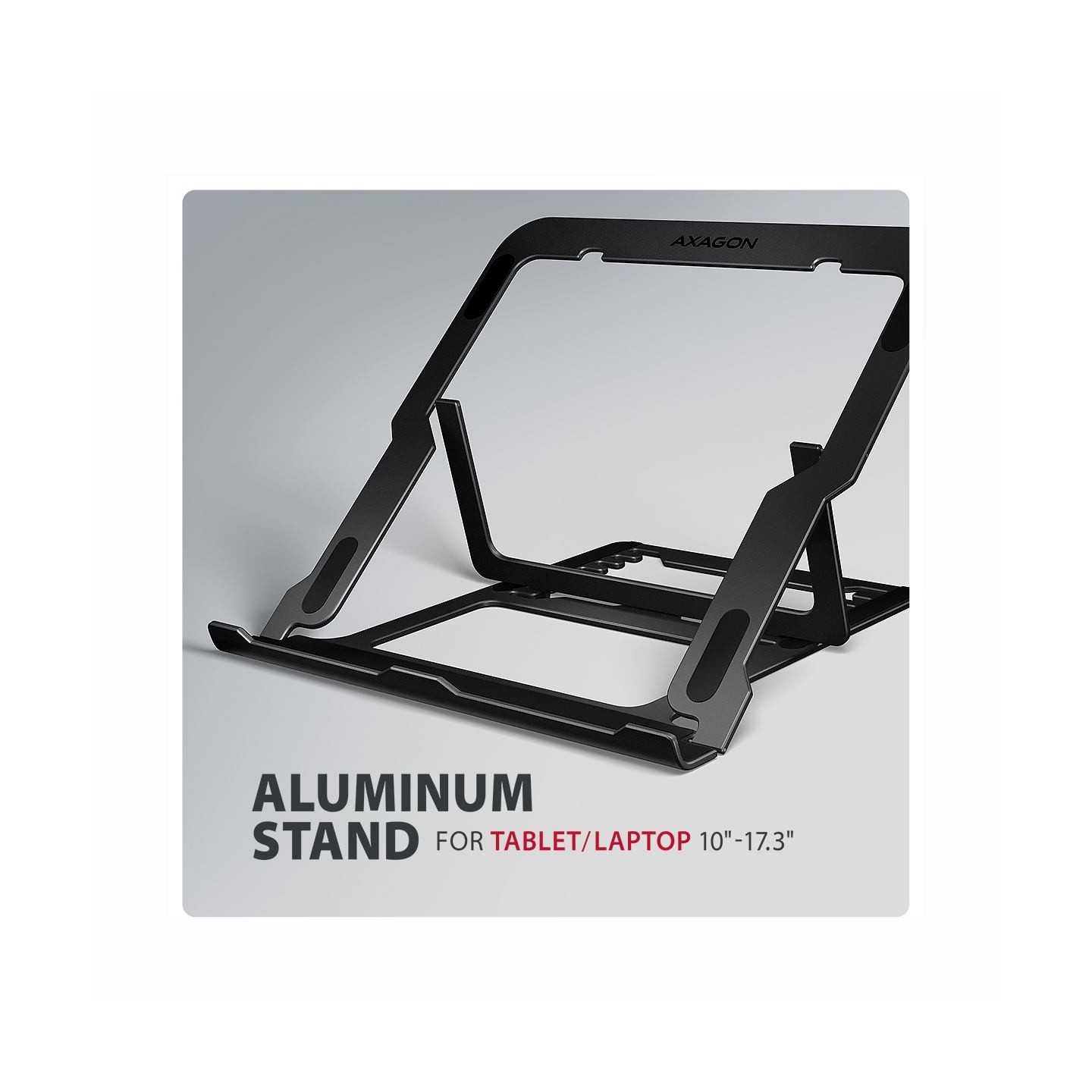 Axagon STND-LAB ALU stand for laptops 10-17 8 positio