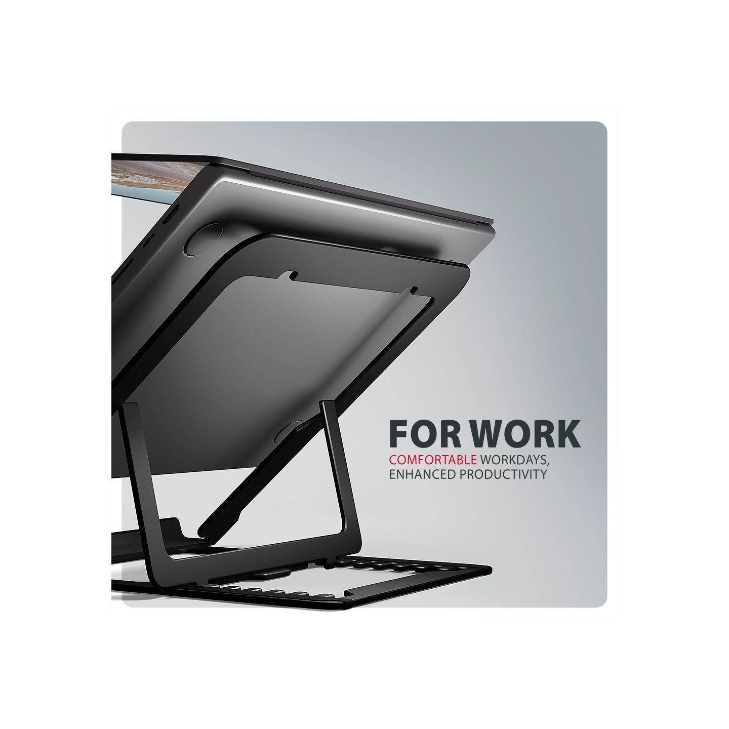 Axagon STND-LAB ALU stand for 10" - 17,3" laptops, 8 adjustable angles, black