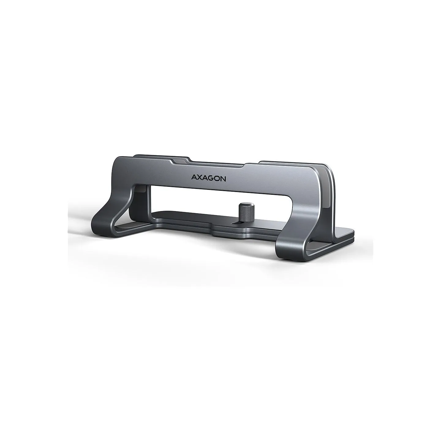 Axagon STND-VG vertical stand for laptops and tablets. Aluminum stand for vertical insertion of laptops sized 10-17.3. Adjustabl
