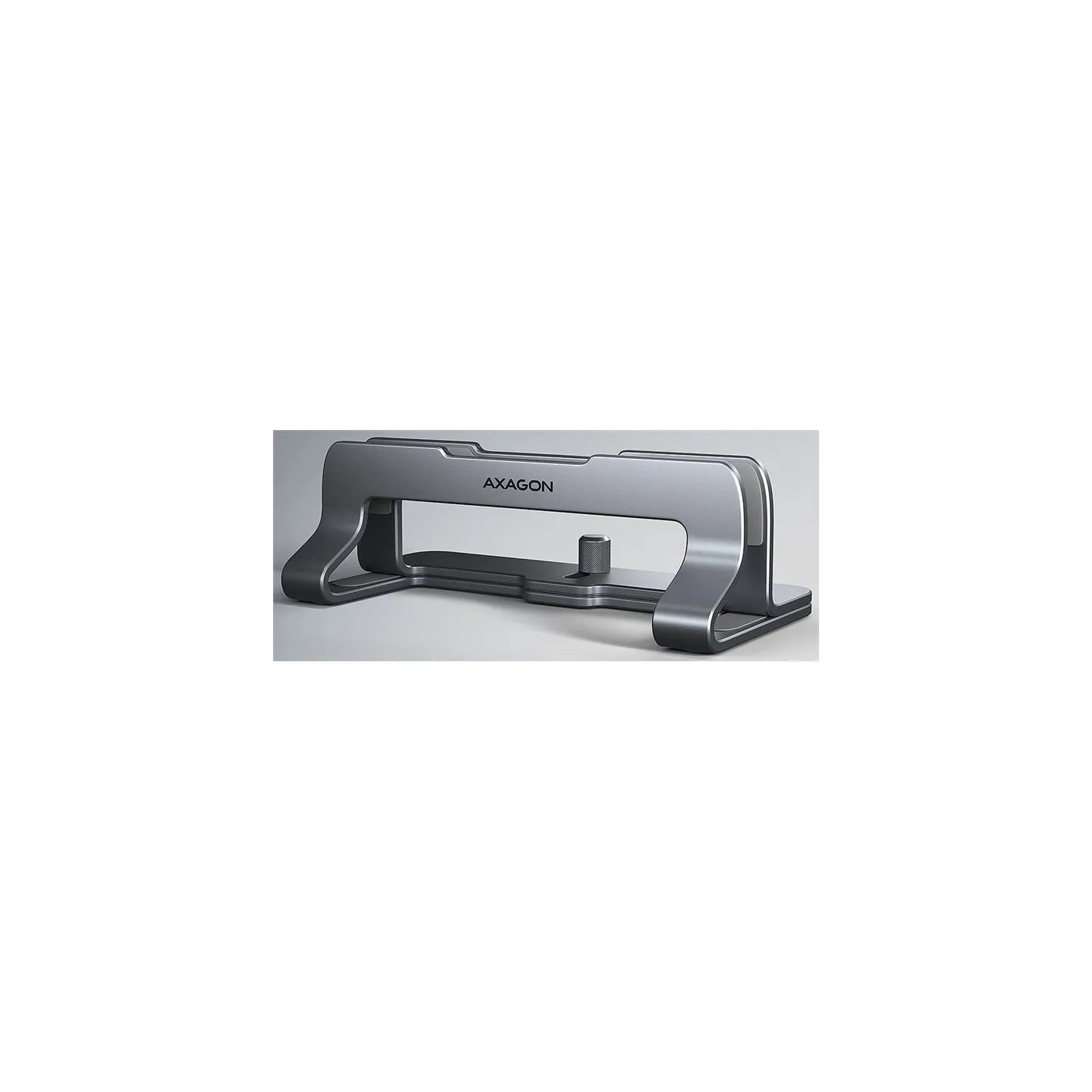 Axagon STND-VG vertical stand for laptops and tablets. Aluminum stand for vertical insertion of laptops sized 10-17.3. Adjustabl