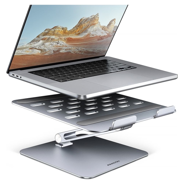 Axagon STND-LQ ALUMINUM HQ stand for 10" - 16" laptops, adjustable height & angle