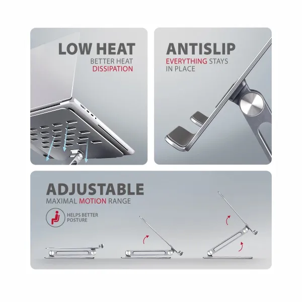Axagon STND-LQ HQ ALU stand fo r laptop 10-16 adjustab