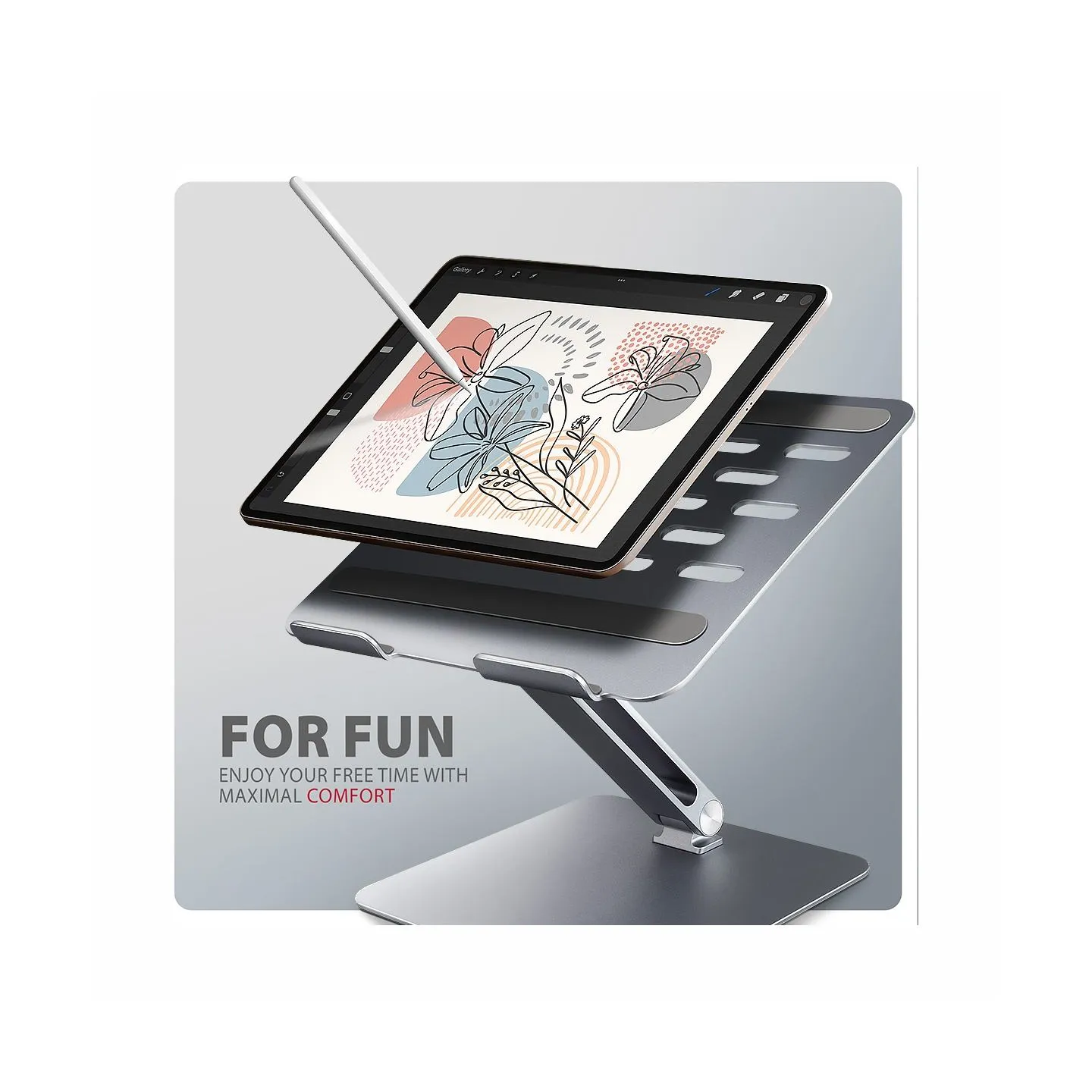 Axagon STND-LQ ALUMINUM HQ stand for 10" - 16" laptops, adjustable height & angle