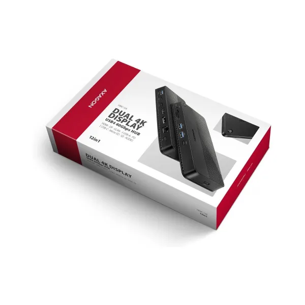Axagon HMC-U4 USB hub 12in1 40Gbps LAN HDMI DP PD