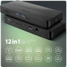 Axagon HMC-U4 USB hub 12in1 40Gbps LAN HDMI DP PD