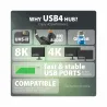 Axagon HMC-U4 USB4 dock, 3x USB-A, 2x USB-C, HDMI & DP 8K/30Hz, RJ-45, SD/mSD, audio, PD  