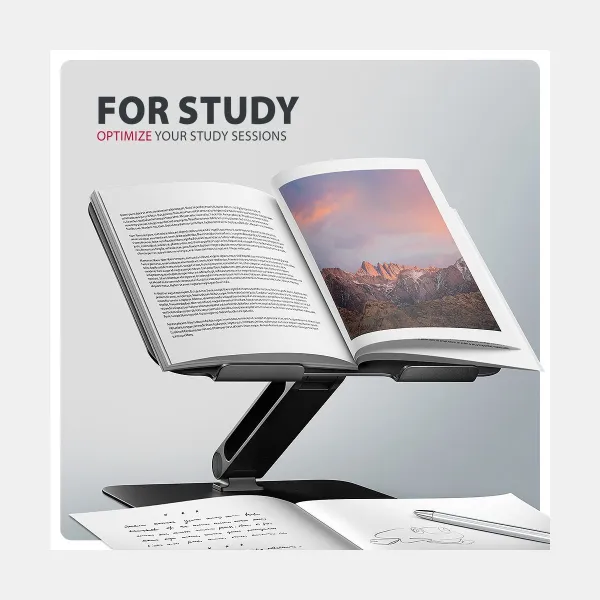 Axagon STND-LQB stand for notebooks and tablets. Aluminum HQ stand for laptops size 10-17.3. Adjustable height and angle. Black.