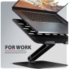 Axagon STND-LQB stand for notebooks and tablets. Aluminum HQ stand for laptops size 10-17.3. Adjustable height and angle. Black.