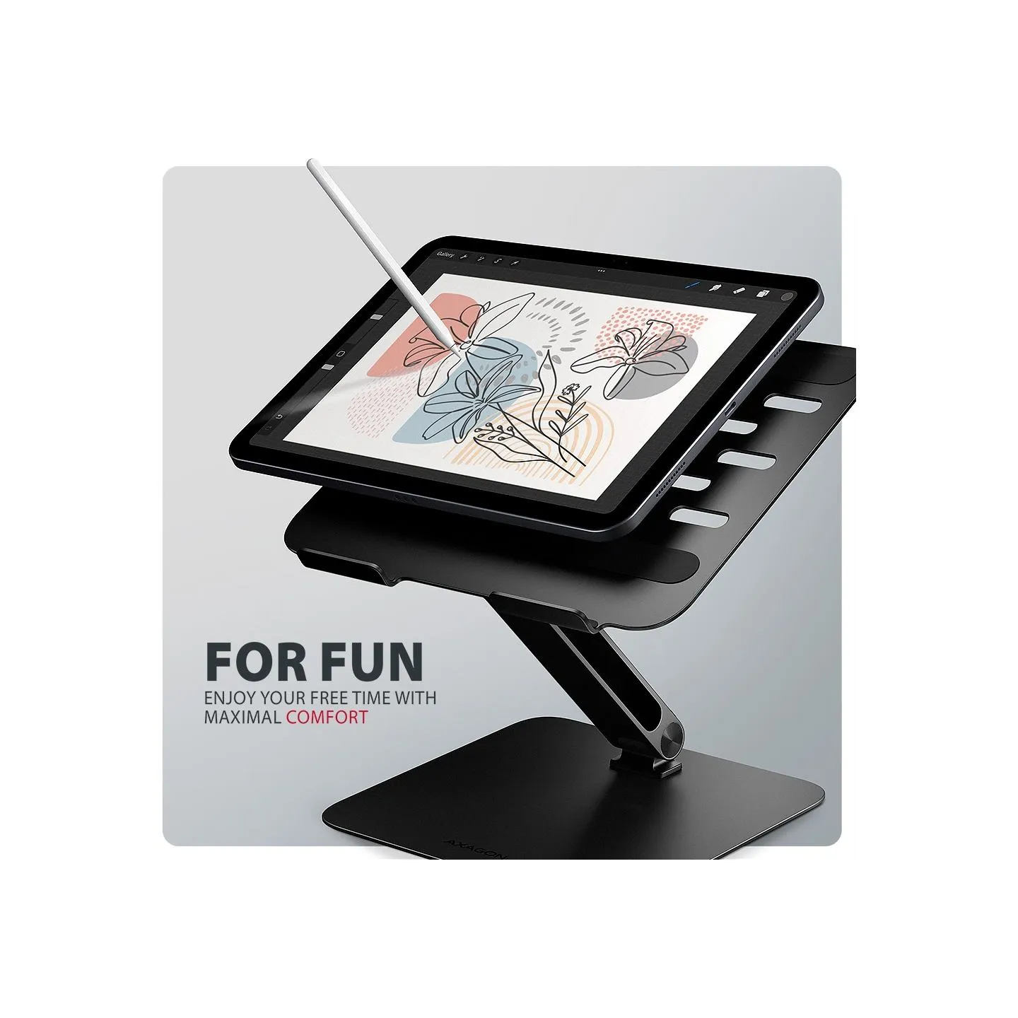 Axagon STND-LQB ALU stand for laptops 10-16 black