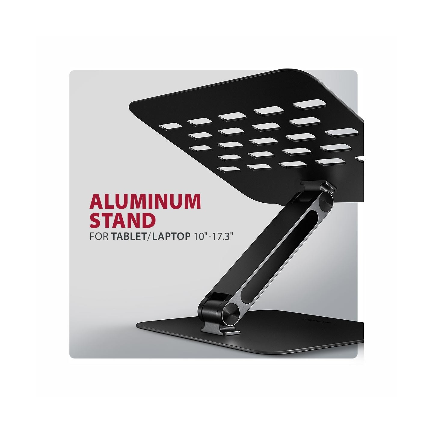 Axagon STND-LQB stand for notebooks and tablets. Aluminum HQ stand for laptops size 10-17.3. Adjustable height and angle. Black.