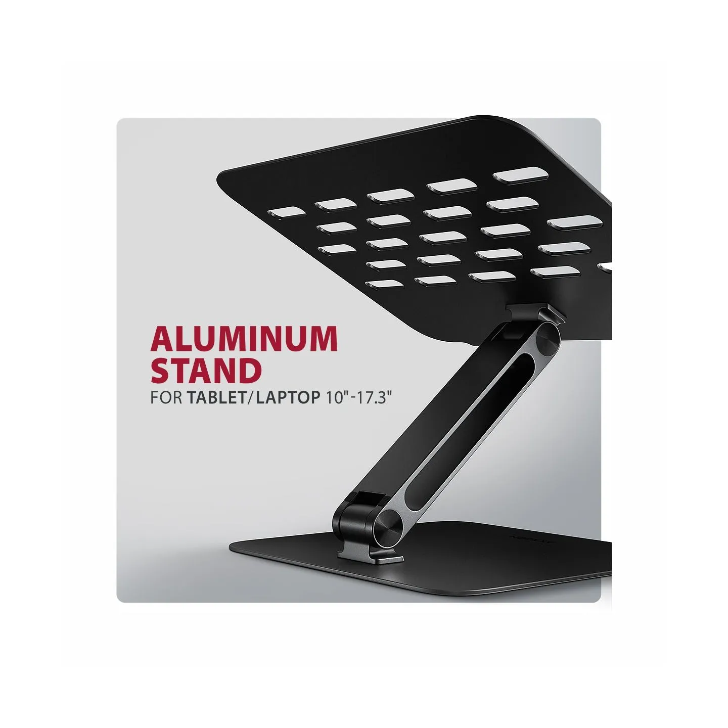 Axagon STND-LQB stand for notebooks and tablets. Aluminum HQ stand for laptops size 10-17.3. Adjustable height and angle. Black.