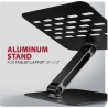 Axagon STND-LQB stand for notebooks and tablets. Aluminum HQ stand for laptops size 10-17.3. Adjustable height and angle. Black.