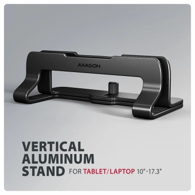 Axagon STND-VB ALU vertical AL U stand for laptops 10-