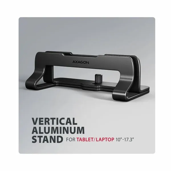 Axagon STND-VB ALU vertical AL U stand for laptops 10-