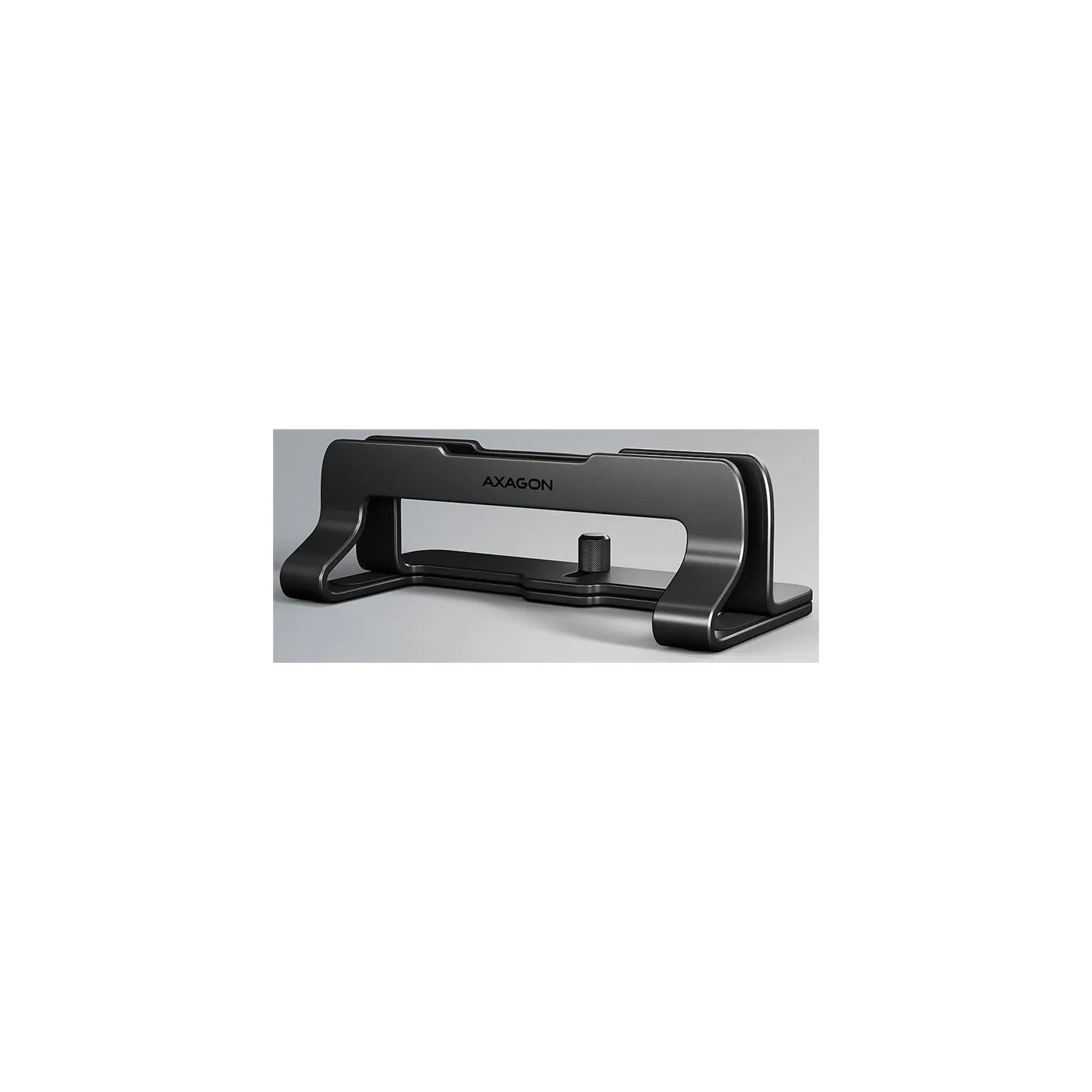 Axagon STND-VB vertical stand for laptops and tablets. Aluminum stand for vertical insertion of laptops sized 10-17.3. Adjustabl