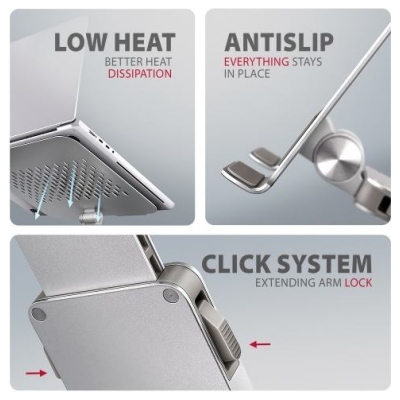 Axagon STND-LR ALU stand for laptop 10-16 adjustable