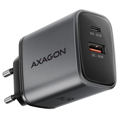 Axagon Wall charger ACU-PQ67 67W, GaN, USB-A + USB-C