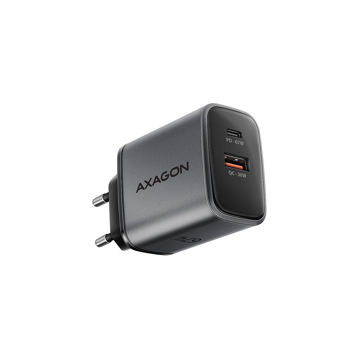 Axagon Wall charger ACU-PQ67 67W, GaN, USB-A + USB-C