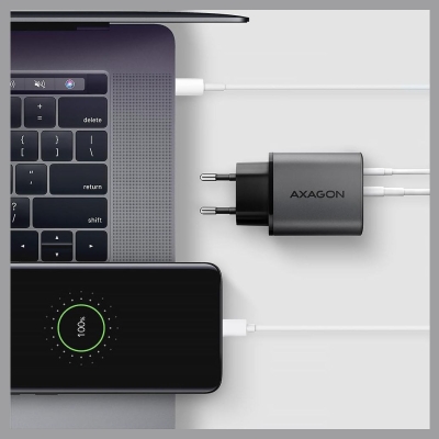 Axagon Wall charger ACU-PQ67 67W, GaN, USB-A + USB-C