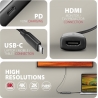 Axagon RVC-HI8KPD USB-C - HDMI 2.1 adapter, 8K/60Hz, 4K/144Hz, HDR10+, PD 100W