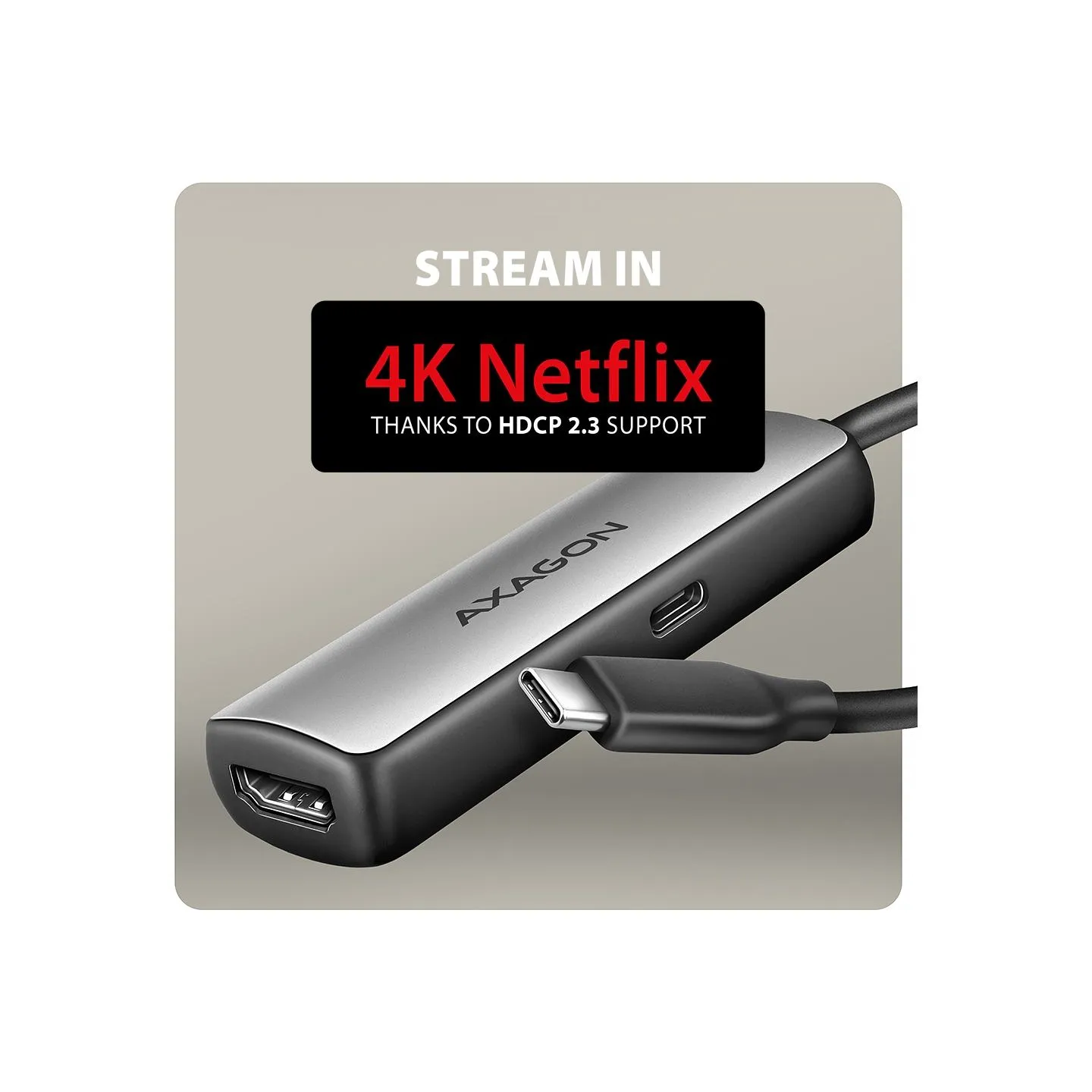 Axagon RVC-HI8KPD USB-C - HDMI 2.1 adapter, 8K/60Hz, 4K/144Hz, HDR10+, PD 100W