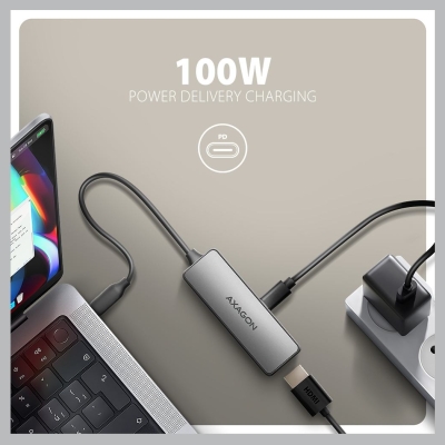 Axagon RVC-HI8KPD USB-C HDMI 8K adapter ALU PD 100W
