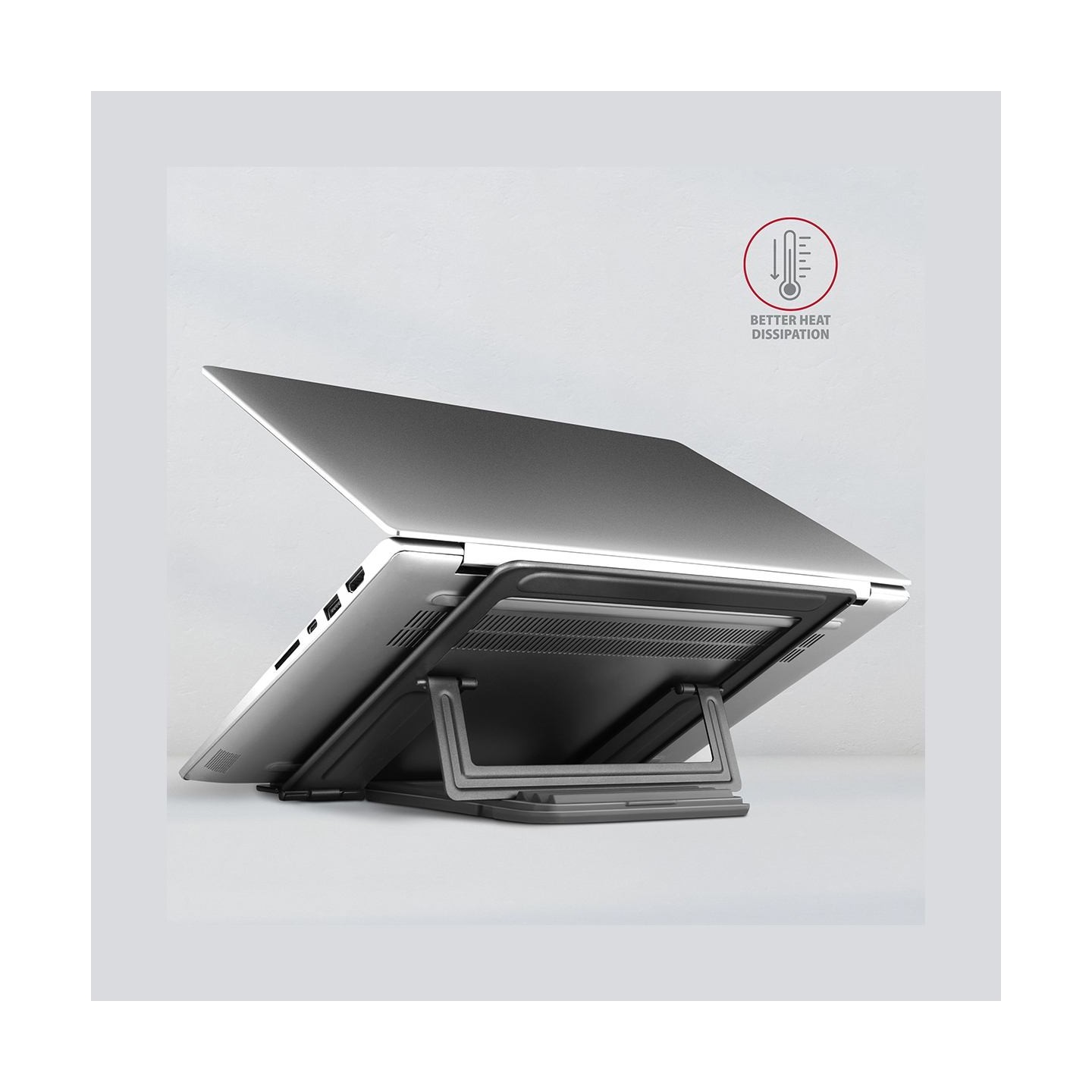Axagon STND-L NOTEBOOK STANDAluminum stand for 10“ – 16“ notebooks. Four adjustable positions.