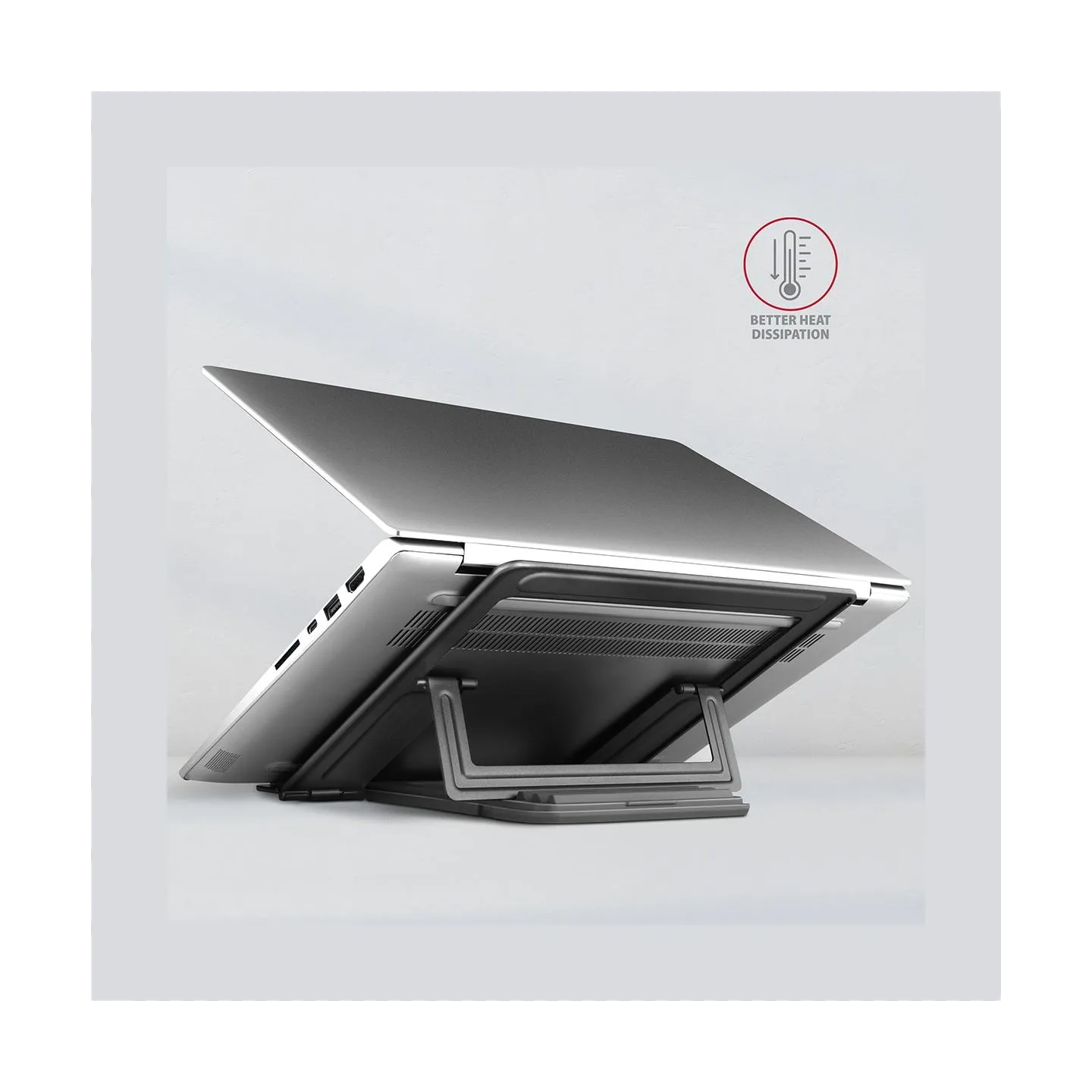 Axagon STND-L NOTEBOOK STANDAluminum stand for 10“ – 16“ notebooks. Four adjustable positions.