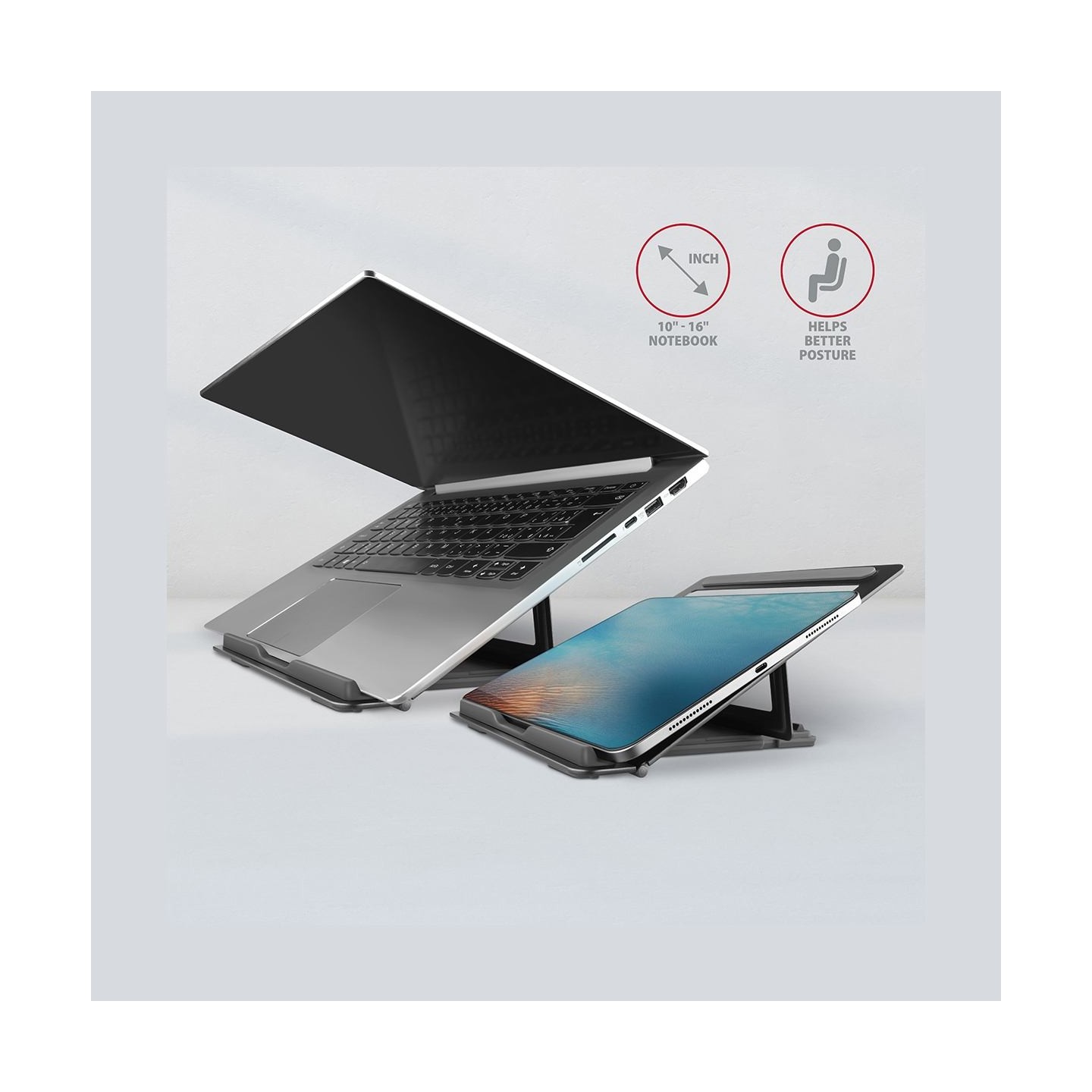 Axagon Stand for 10" - 16" laptops, 4 adjustable angles STND-L ALU