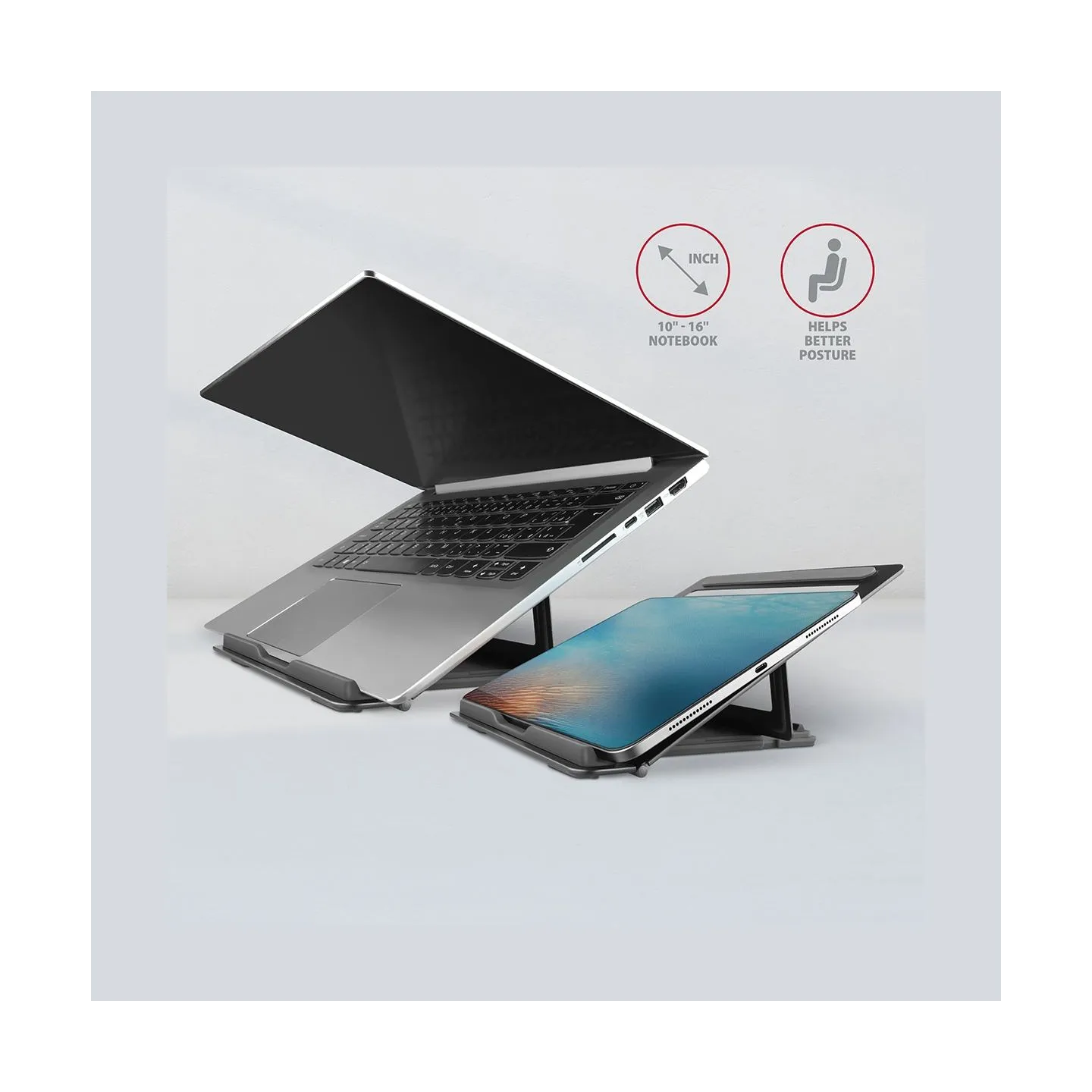 Axagon Stand for 10" - 16" laptops, 4 adjustable angles STND-L ALU