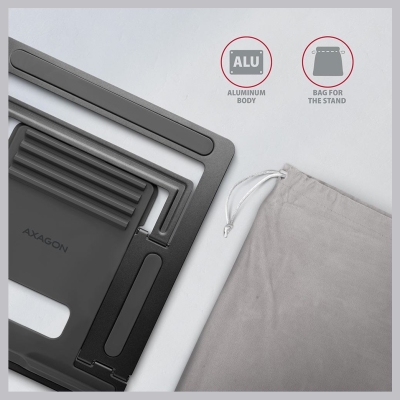 Axagon Stand for 10" - 16" laptops, 4 adjustable angles STND-L ALU